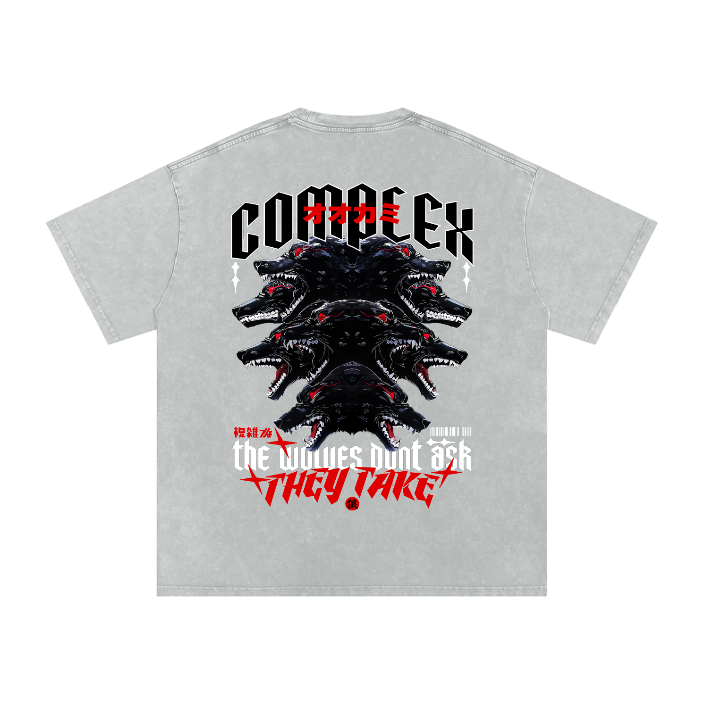 'THE WOLVES' Oversized Washed Tee