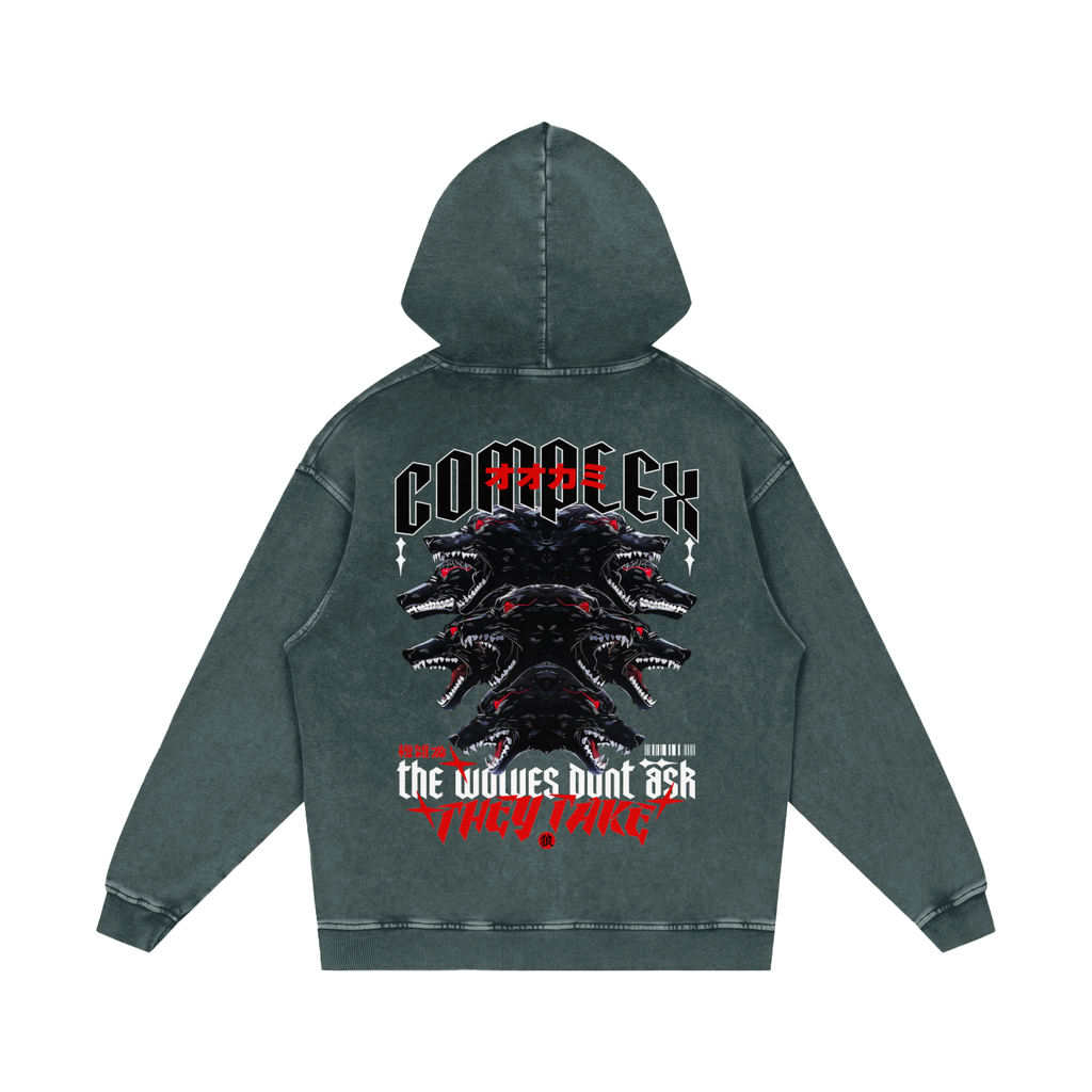 'THE WOLVES' Washed Hoodie
