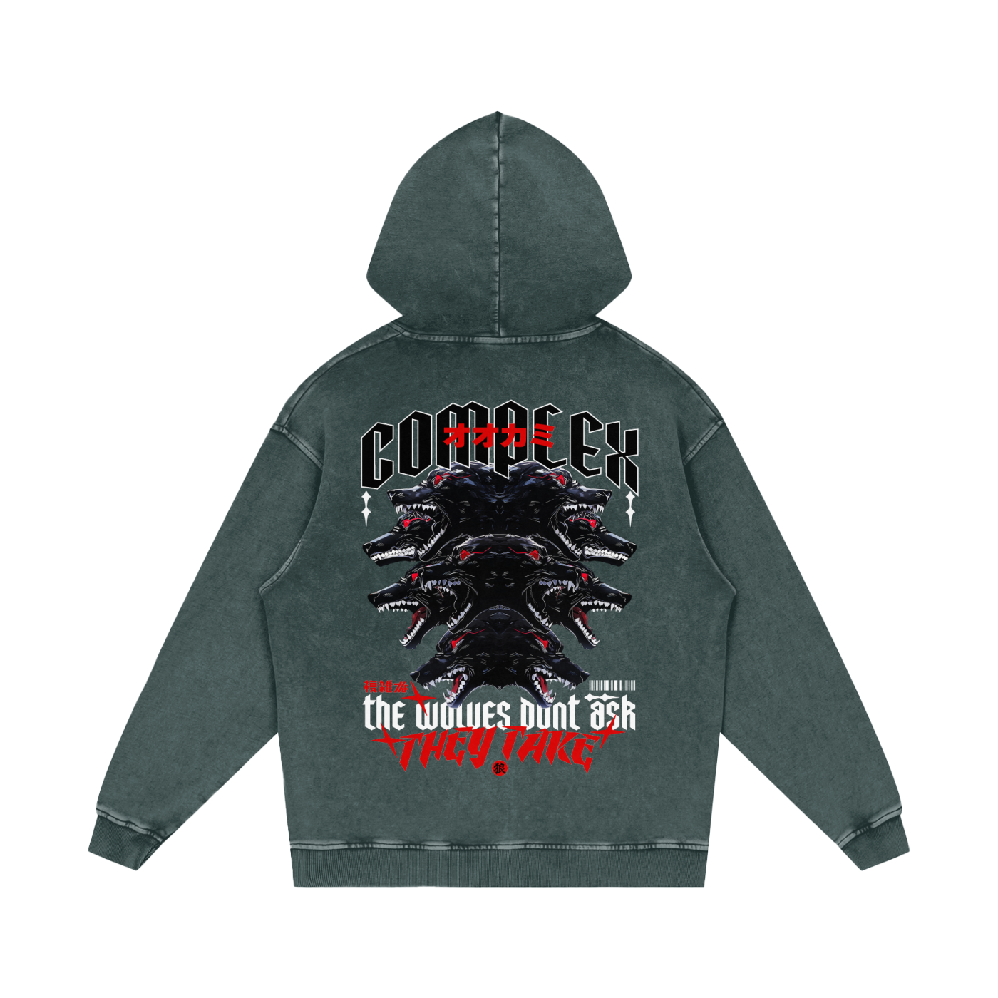 'THE WOLVES' Washed Hoodie