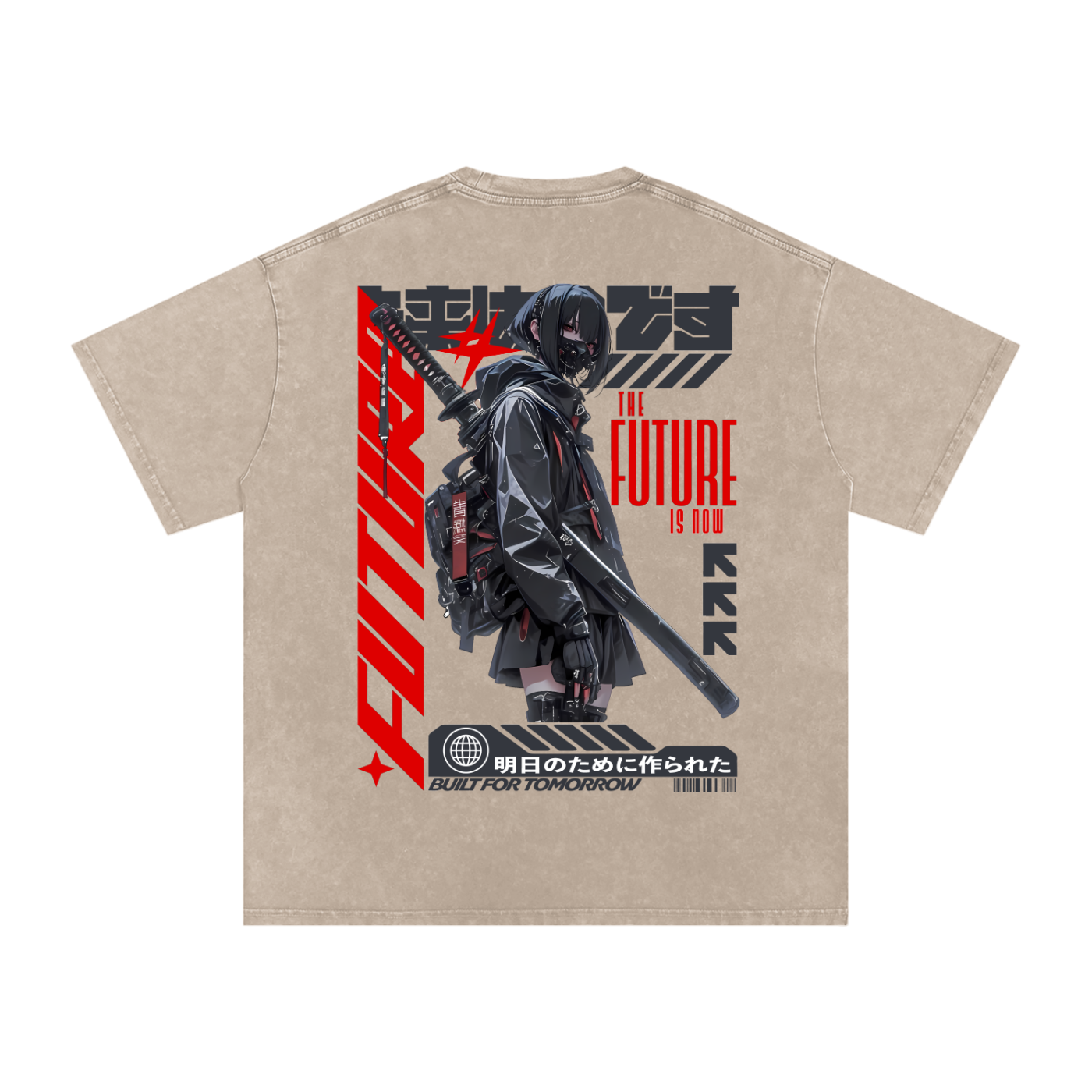 'FUTURE' Oversized Washed Tee