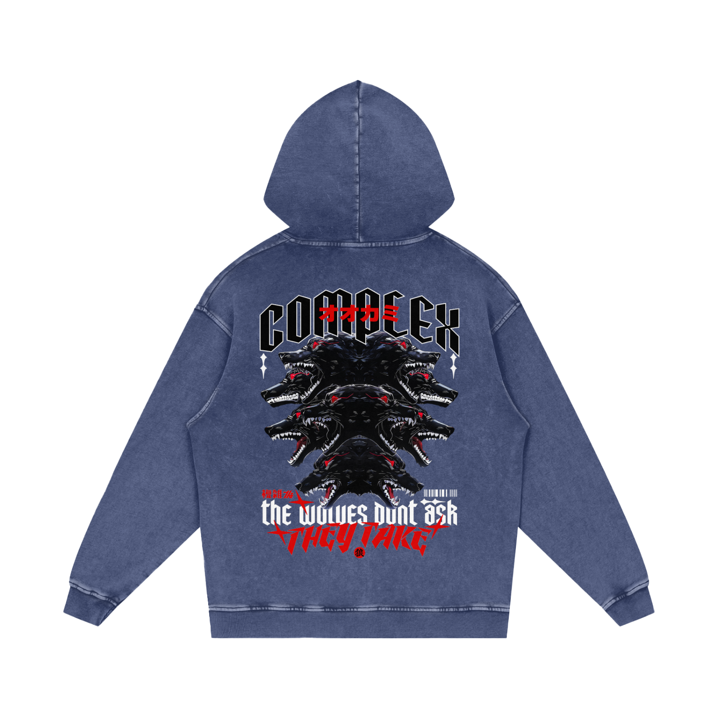 'THE WOLVES' Washed Hoodie