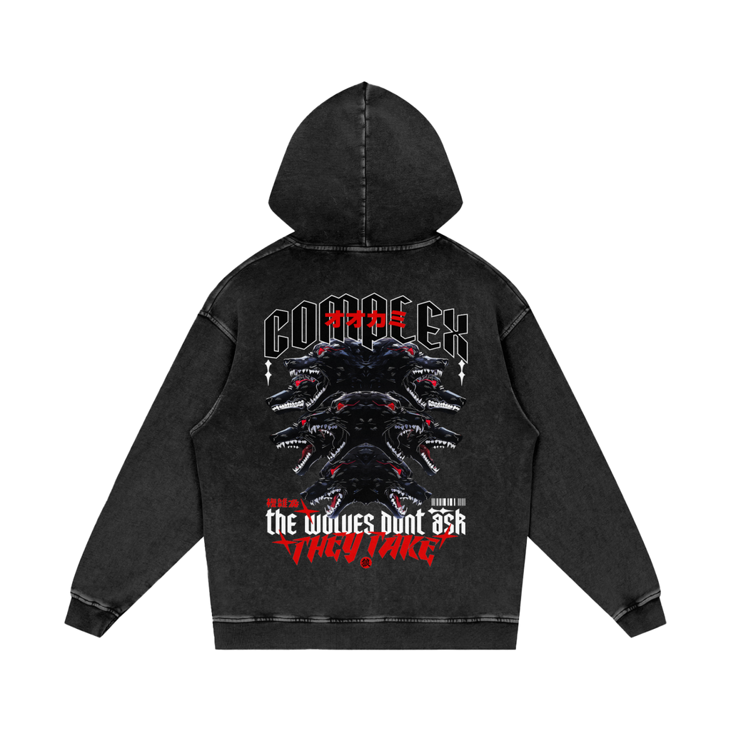 'THE WOLVES' Washed Hoodie