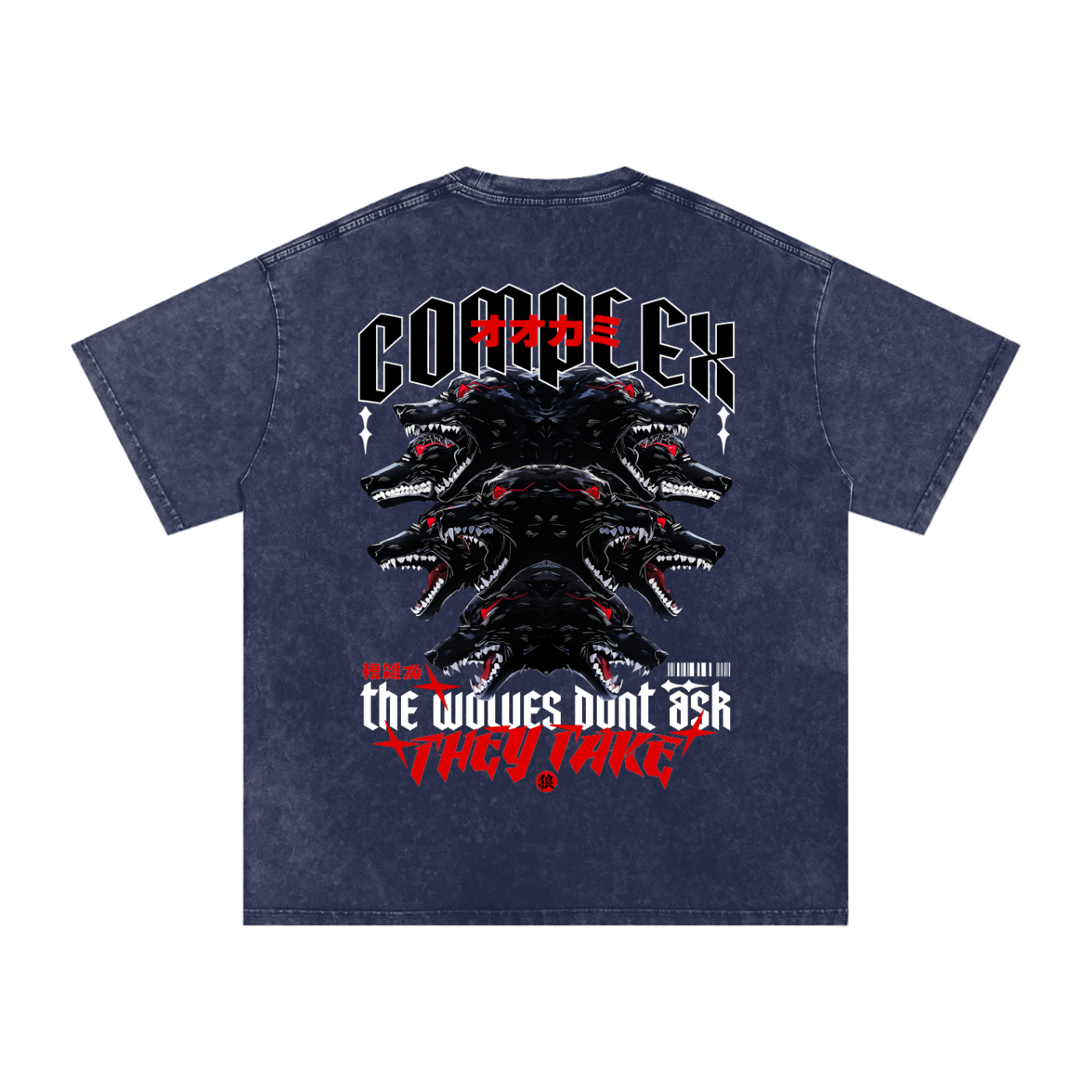 'THE WOLVES' Oversized Washed Tee