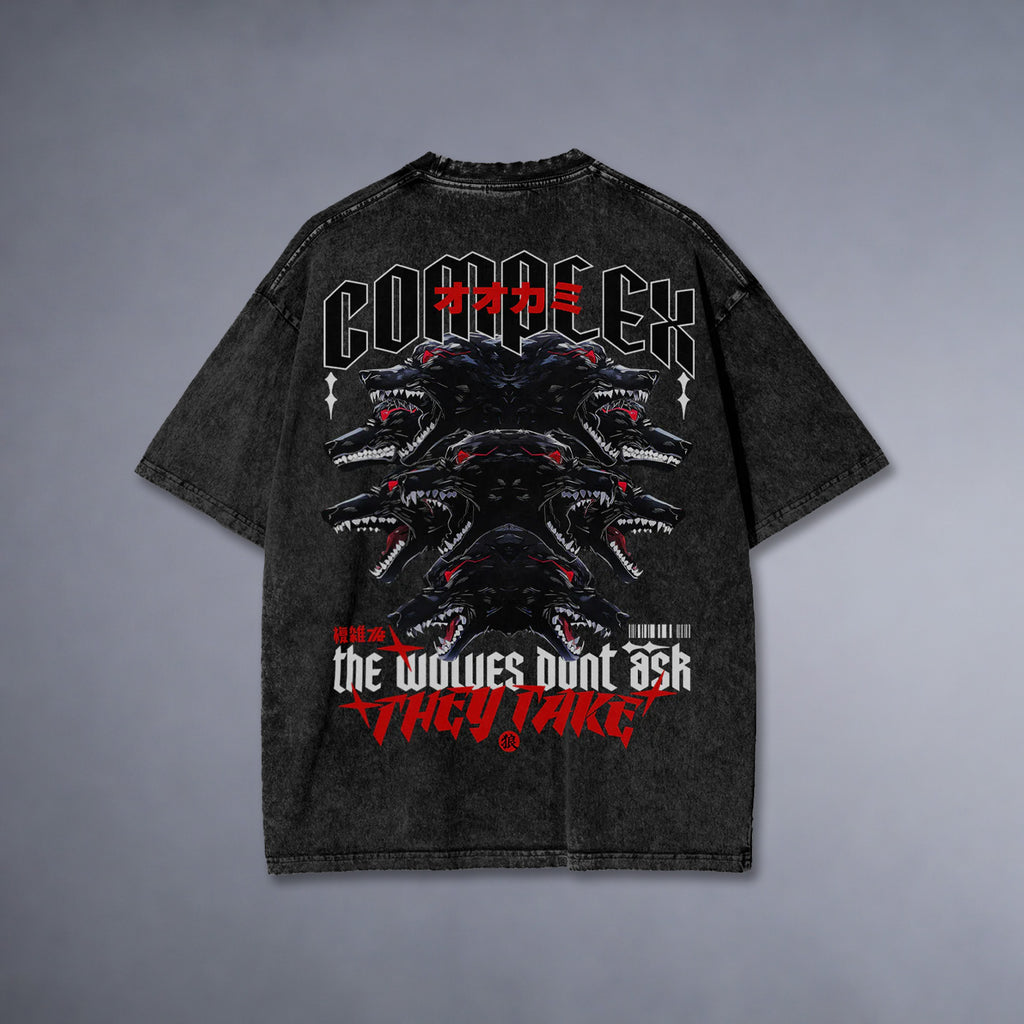 'THE WOLVES' Oversized Washed Tee