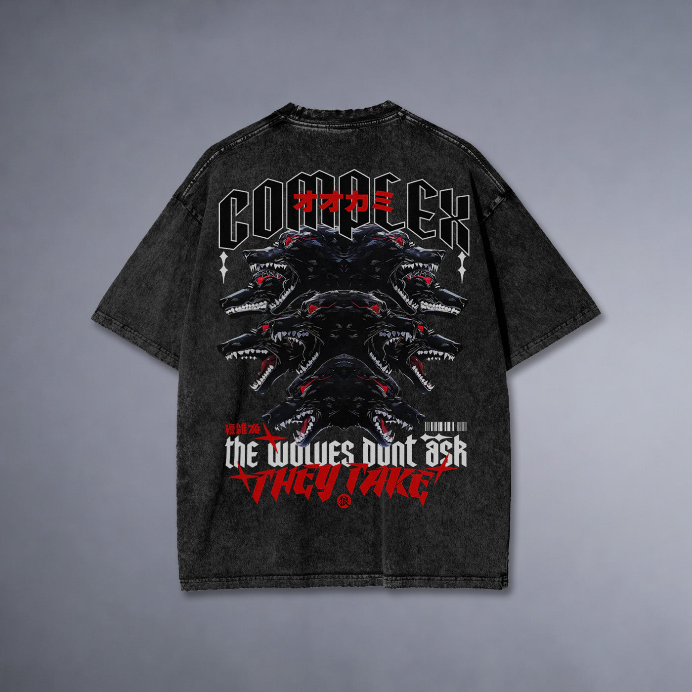 'THE WOLVES' Oversized Washed Tee