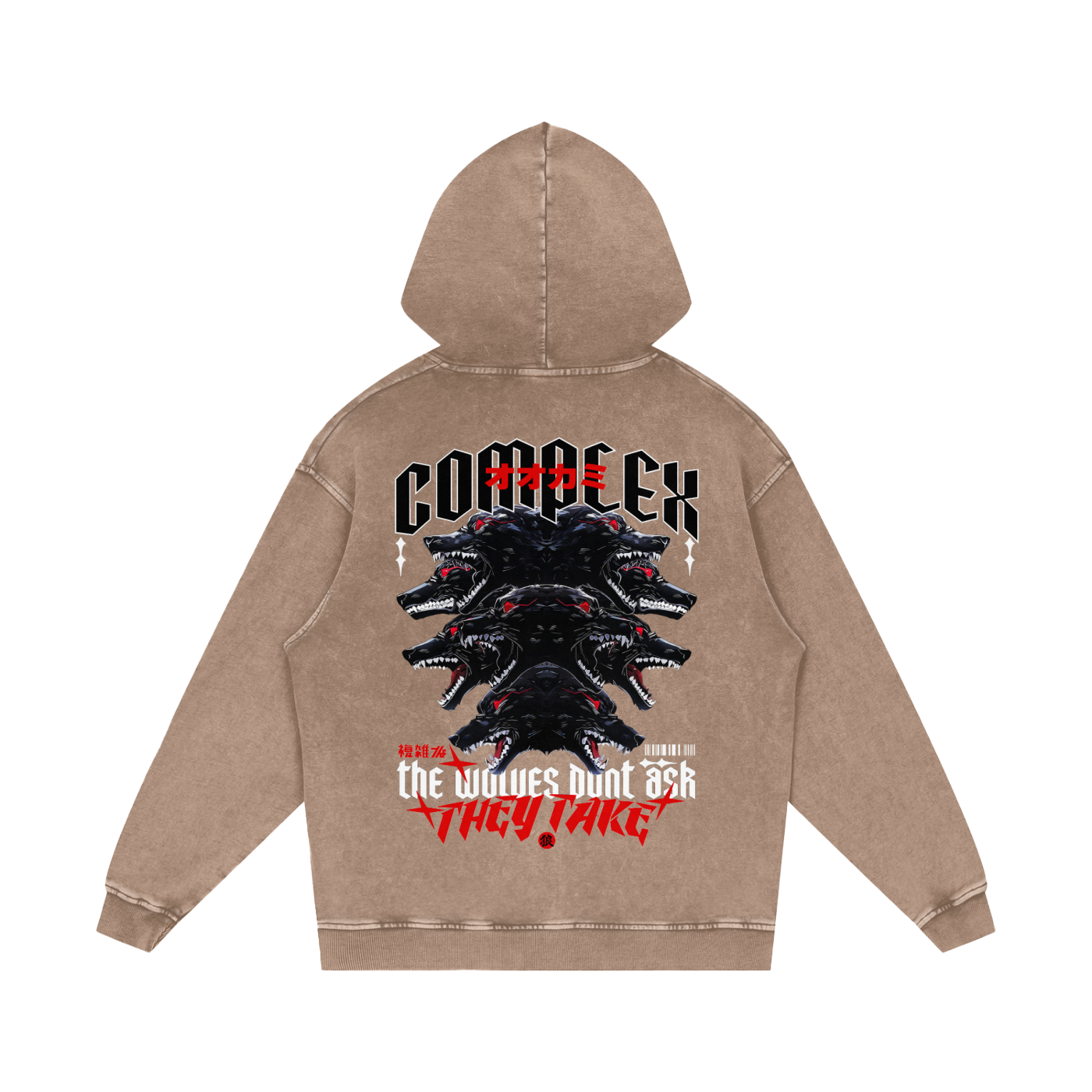 'THE WOLVES' Washed Hoodie
