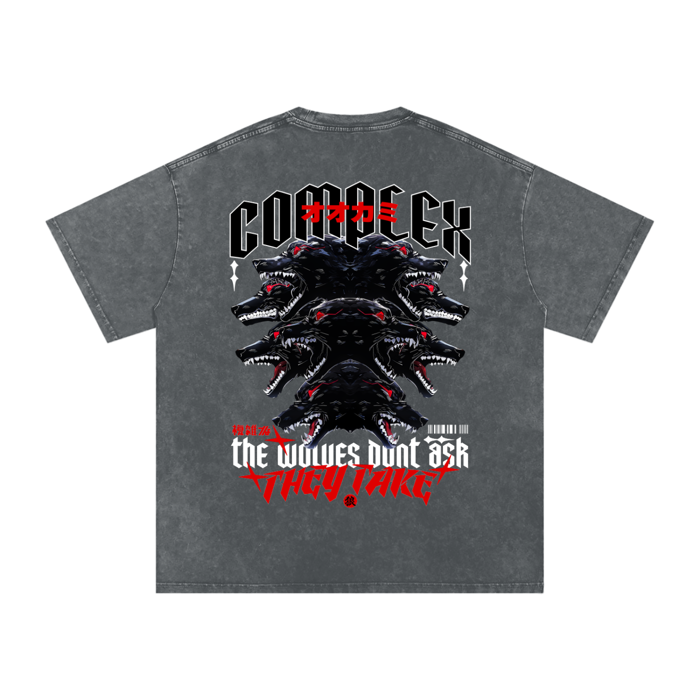 'THE WOLVES' Oversized Washed Tee