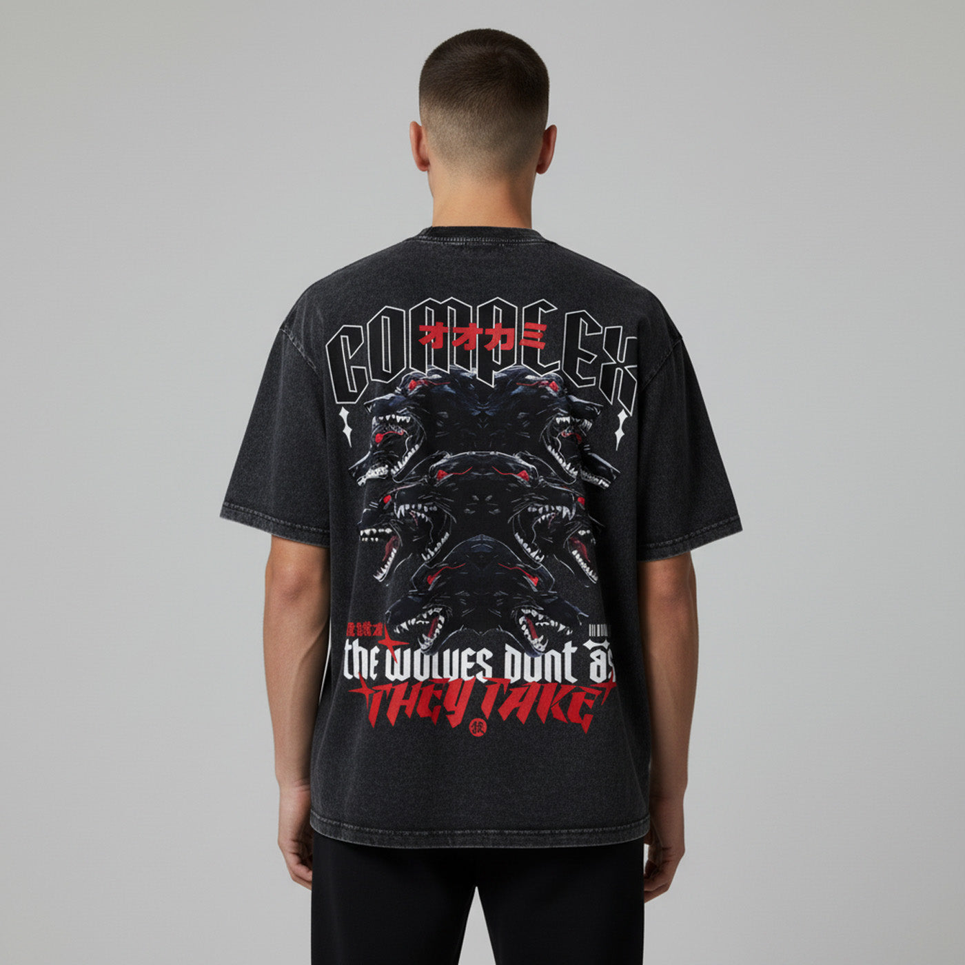 'THE WOLVES' Oversized Washed Tee