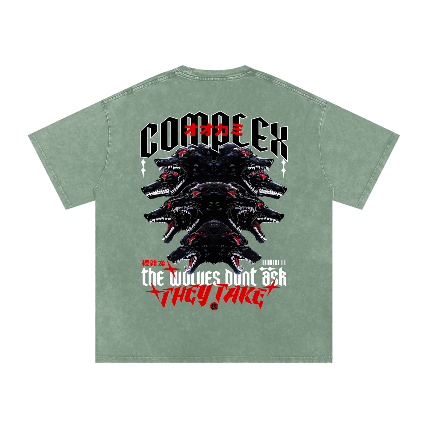 'THE WOLVES' Oversized Washed Tee