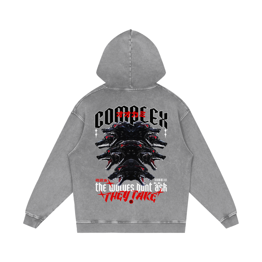 'THE WOLVES' Washed Hoodie