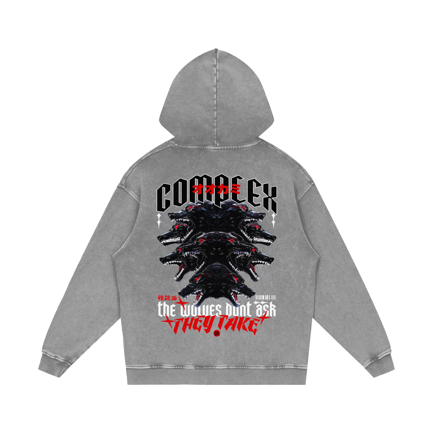 'THE WOLVES' Washed Hoodie