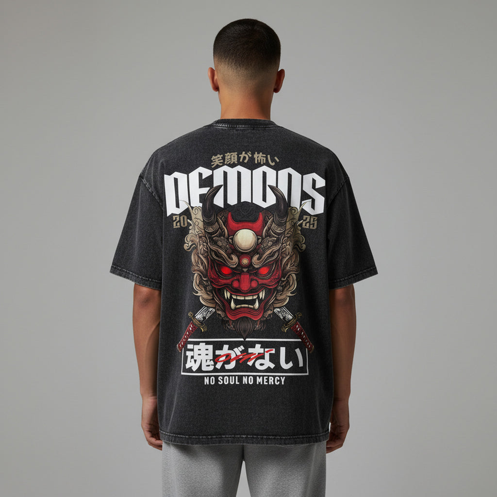 'NO MERCY' Oversized Washed Tee
