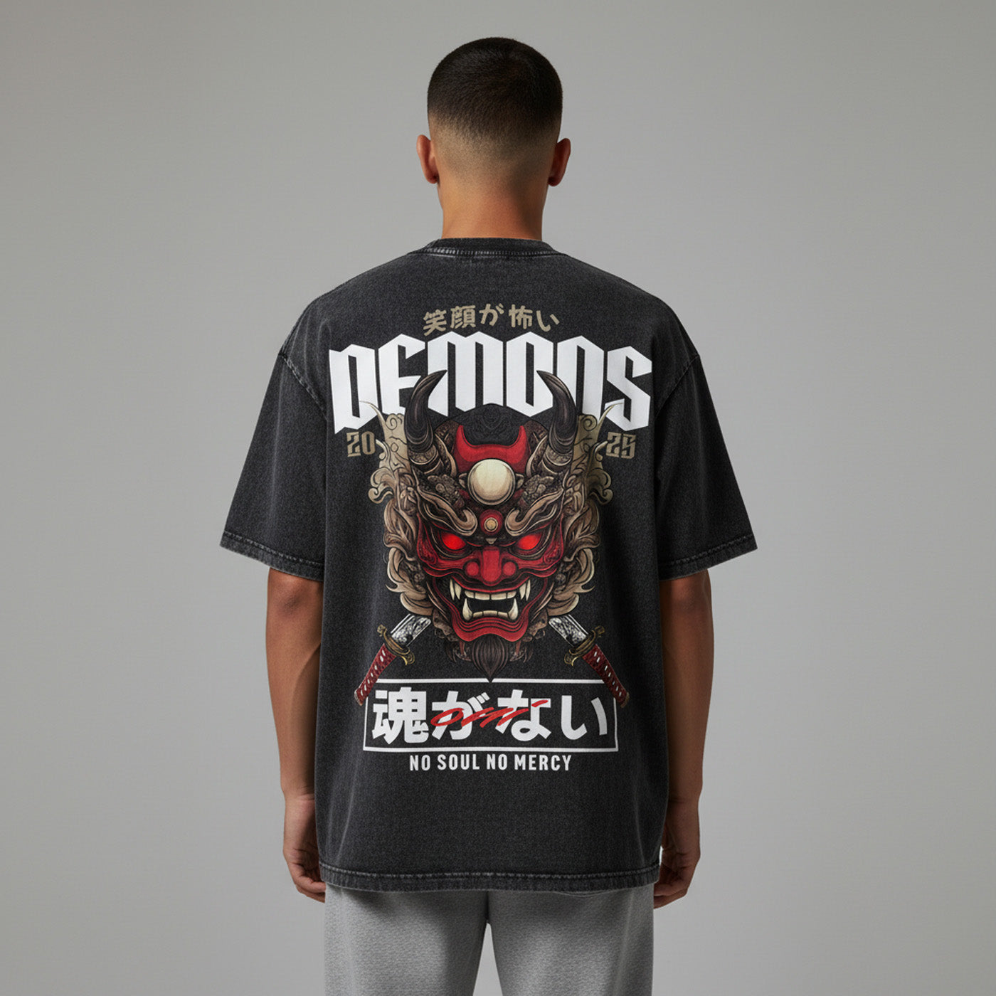 'NO MERCY' Oversized Washed Tee