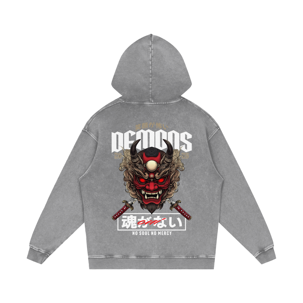 'NO MERCY' Washed Hoodie