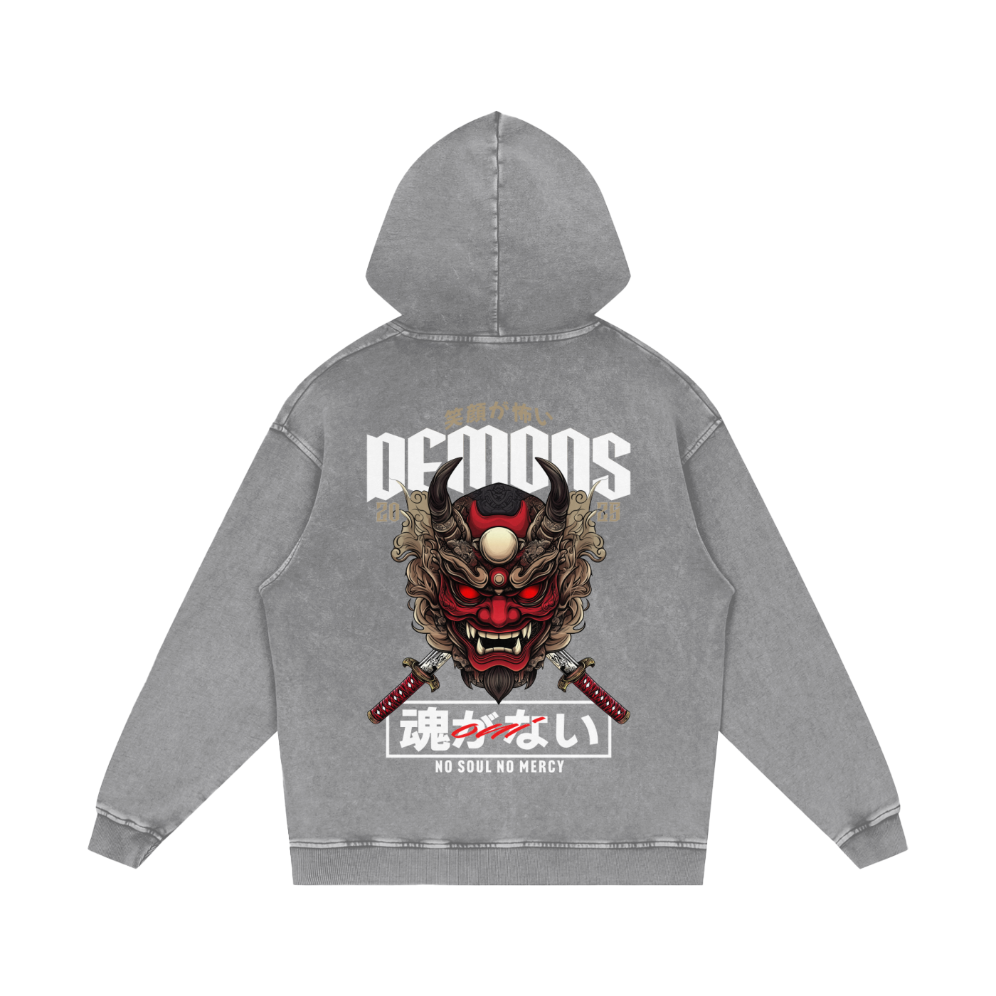 'NO MERCY' Washed Hoodie
