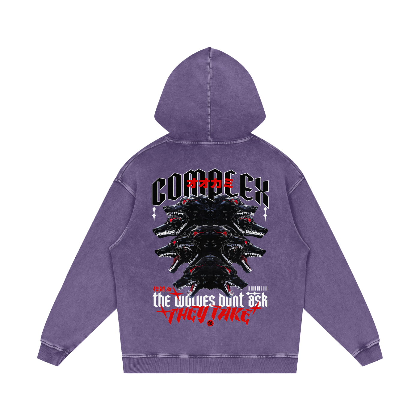 'THE WOLVES' Washed Hoodie