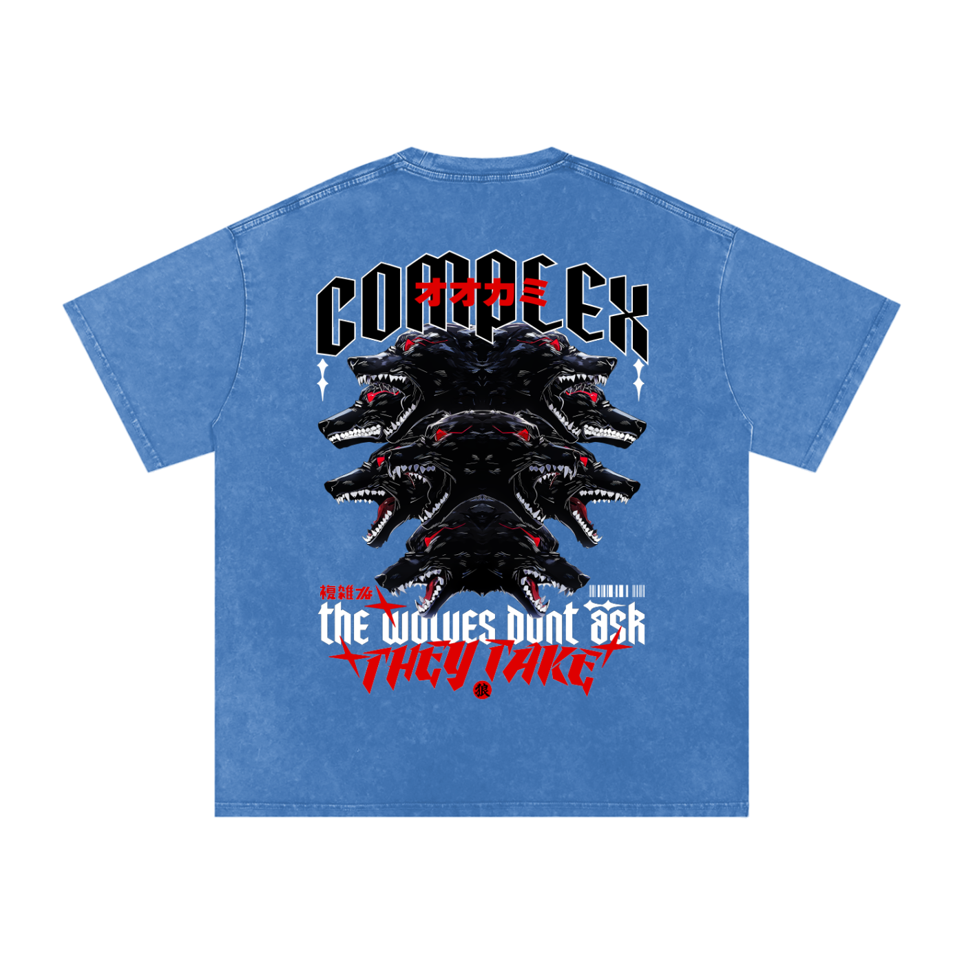 'THE WOLVES' Oversized Washed Tee