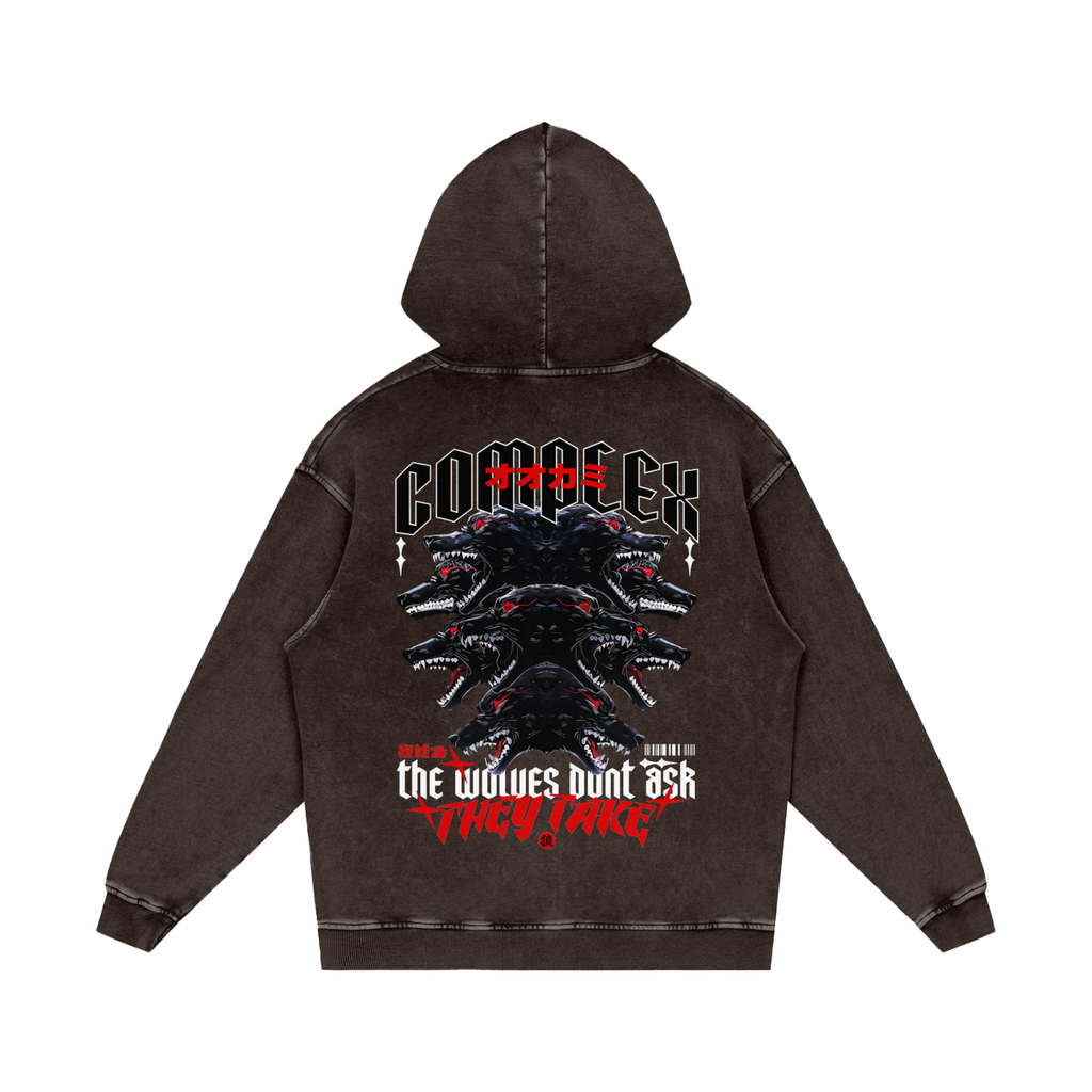 'THE WOLVES' Washed Hoodie