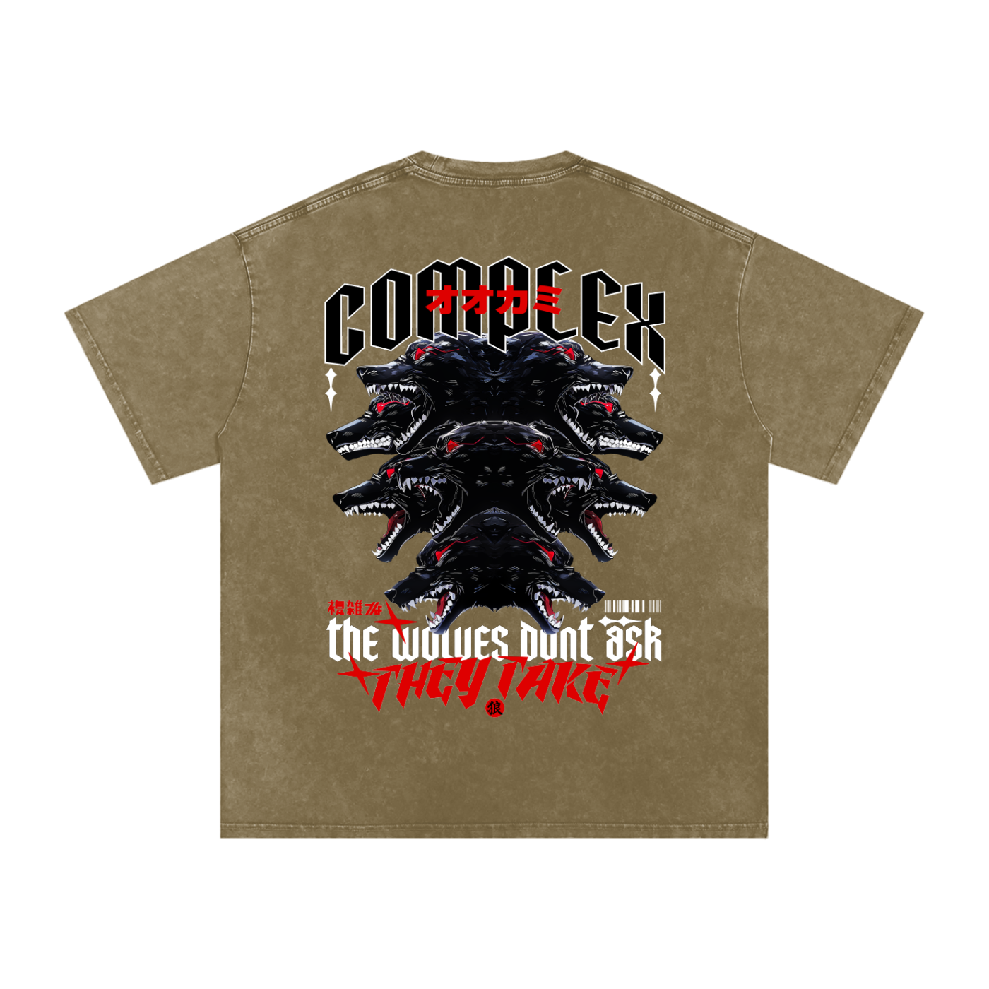 'THE WOLVES' Oversized Washed Tee