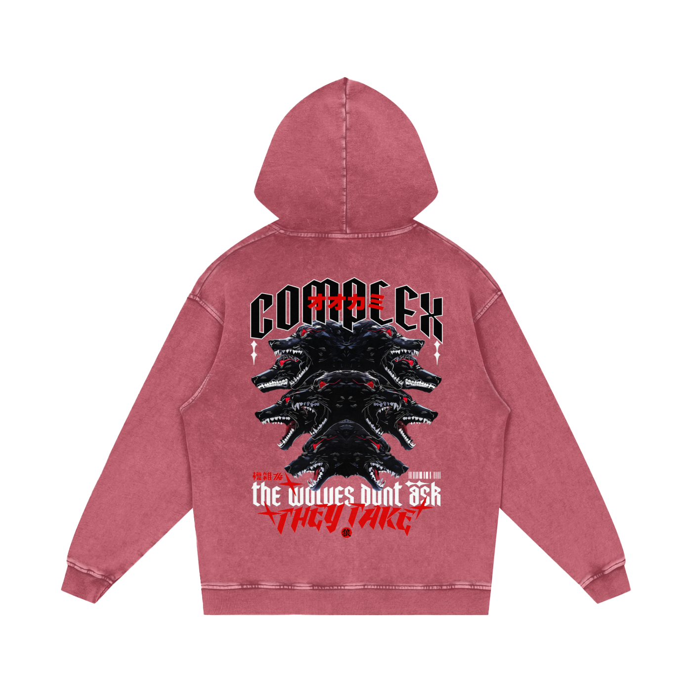 'THE WOLVES' Washed Hoodie